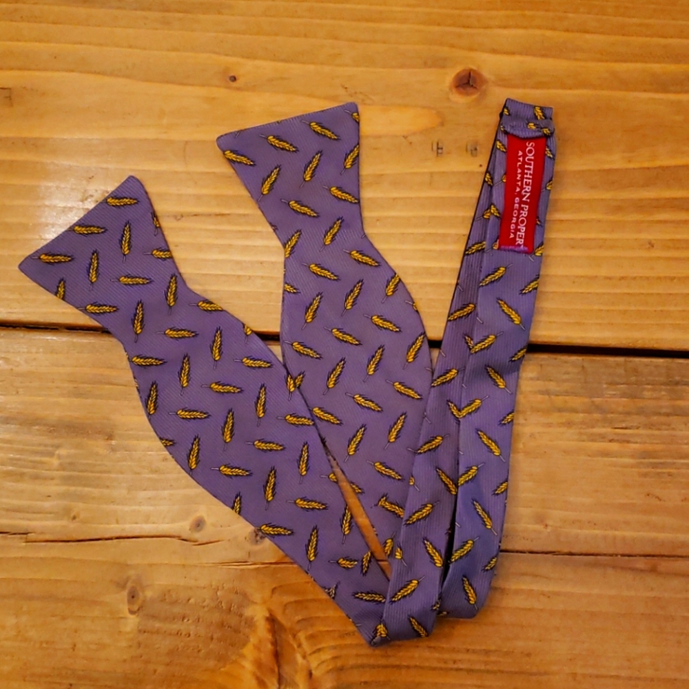 Southern Proper Bow Tie - Wheat Pattern - Purple